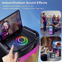 JYX Karaoke Machine se 2 mikrofony, velký přenosný Bluetooth reproduktor s RGB světlem, karaoke systém pro karaoke, domácí párty